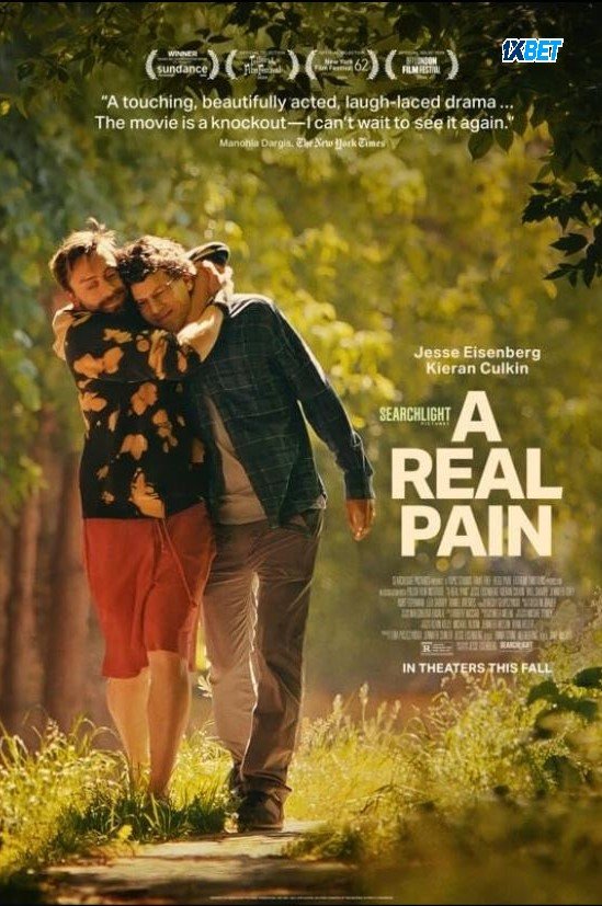 A Real Pain Hindi Dubbed Movie Poster (2024)